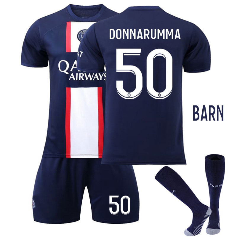 Paris Saint-Germain Barn Hjemmedrakt 2022-23 PSG Qatar Airways Kortermet DONNARUMMA 50