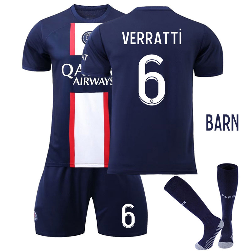 Paris Saint-Germain Barn Hjemmedrakt 2022-23 PSG Qatar Airways Kortermet VERRATTI 6