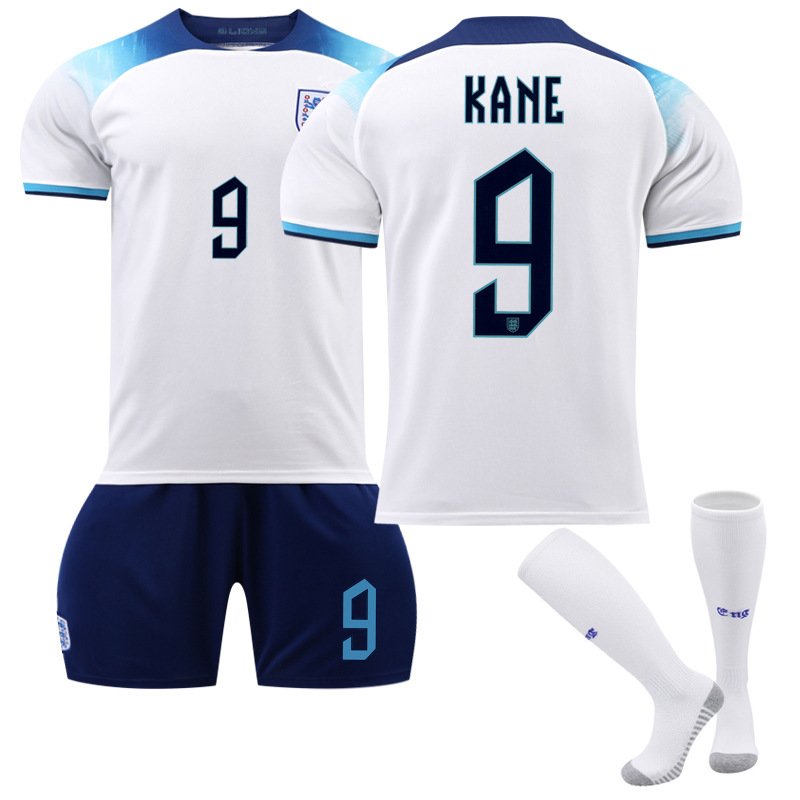 KANE 9 England Hjemmedrakt VM 2022 Hvit Kortermet + Navy bukser
