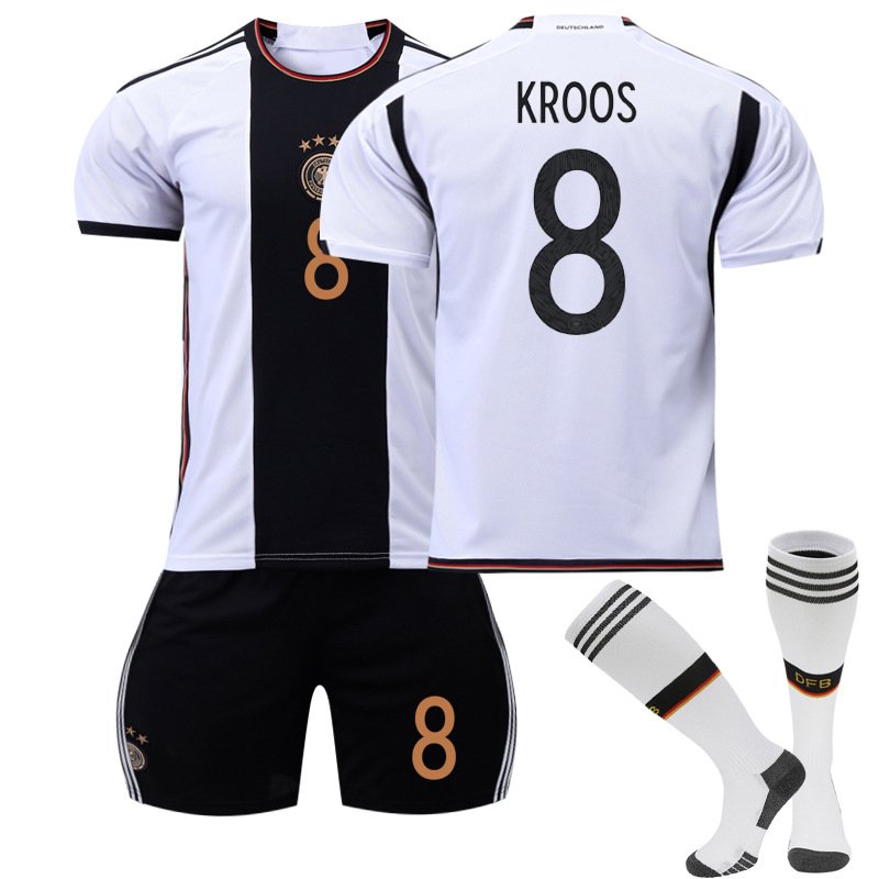 Kroos 8 Tyskland Hjemmedrakt FIFA VM 2022 Hvit Kortermet + Sort Korte bukser