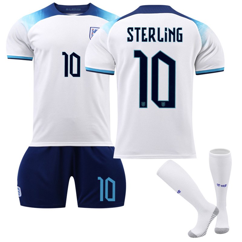 Sterling 10 England Hjemmedrakt VM 2022 Hvit Kortermet + Navy bukser