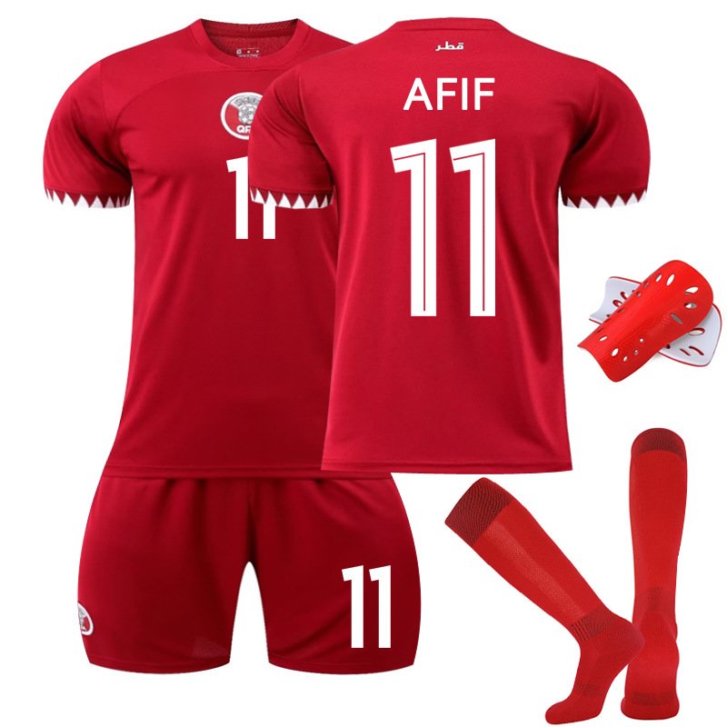 AFIF 11 Qatar Hjemmedrakt VM 2022 Rød Kortermet + Korte bukser