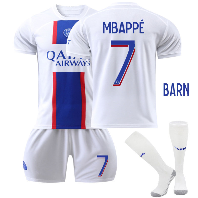Barn Paris Saint-Germain Tredjedrakt 2022-23 Kortermet + Korte bukser Mbappé 7