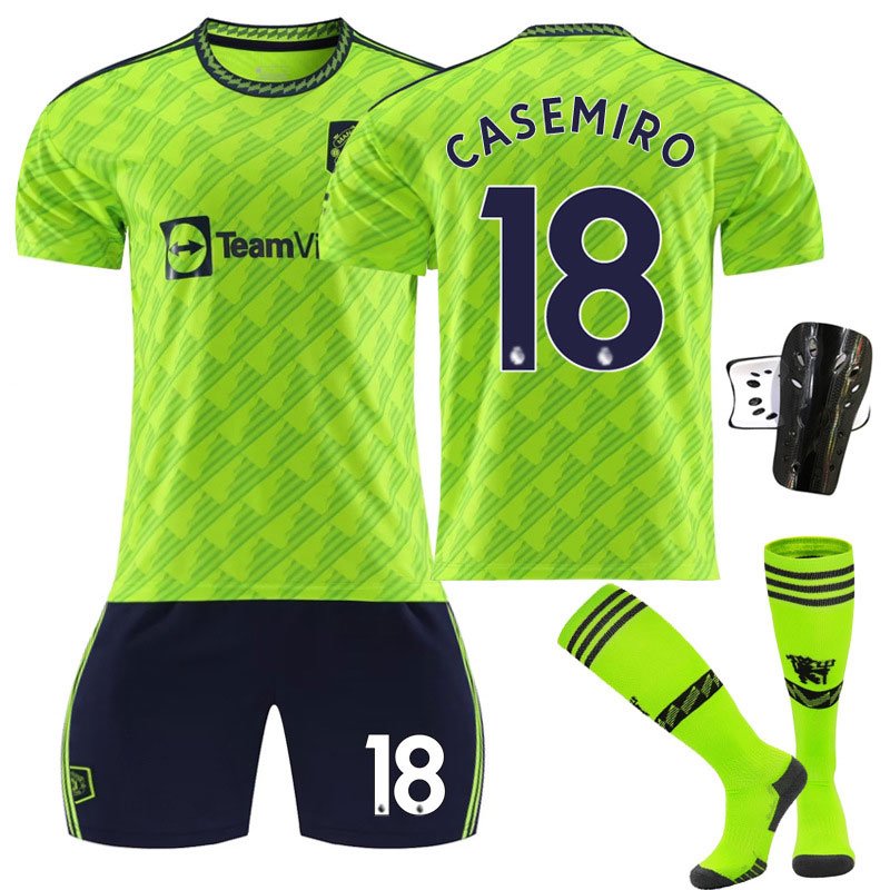 Herre Manchester United Tredjedrakt 2022/23 Grønn Kortermet + Sort Korte bukser Casemiro 18