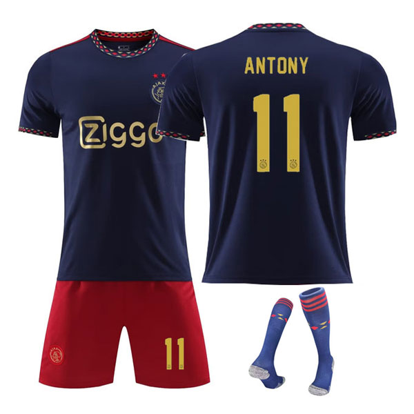 Antony 11 AFC Ajax 2022-23 Bortedrakt Herre Kortermet + Korte bukser