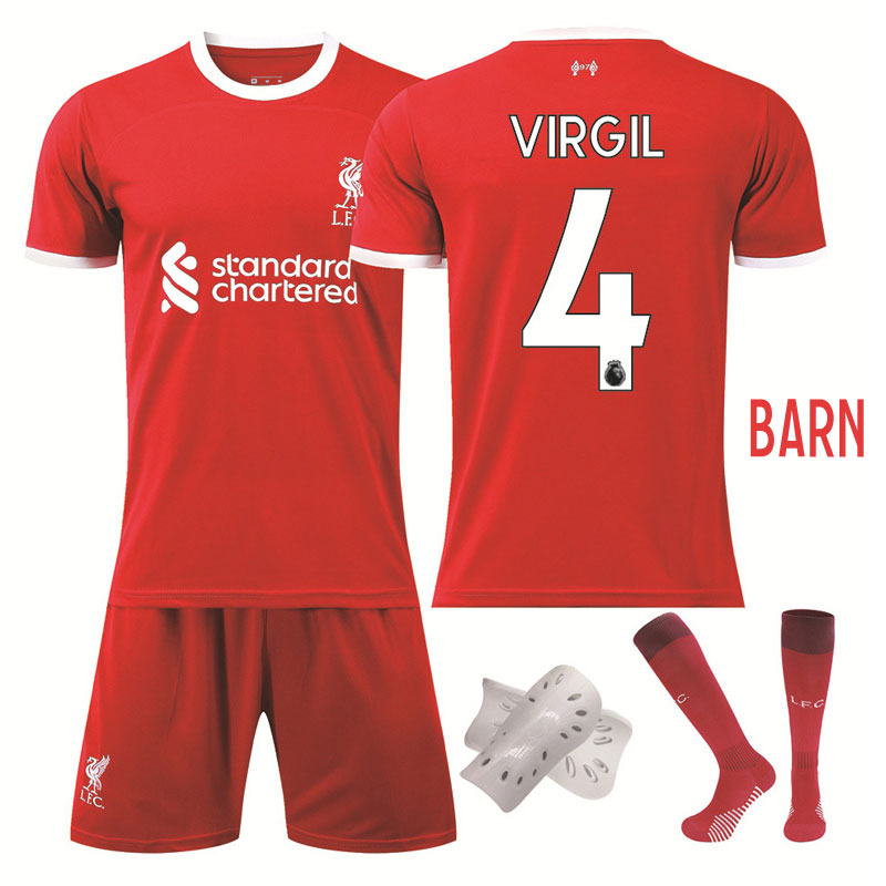 Billige FC Liverpool Barn 2023-24 Hjemmedrakt med trykk VIRGIL #4