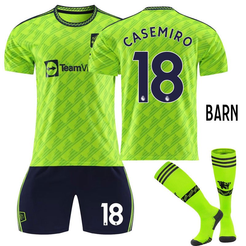 Casemiro #18 Manchester United Tredjedrakt 2022-23 Barn Kortermet + Korte bukser