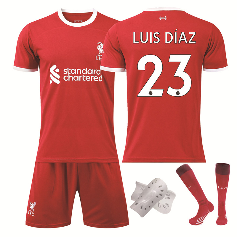 Luis Díaz #23 Liverpool FC 23/24 Barn Hjemmetrøye Drakt Trøye Skjorter T-Shirt