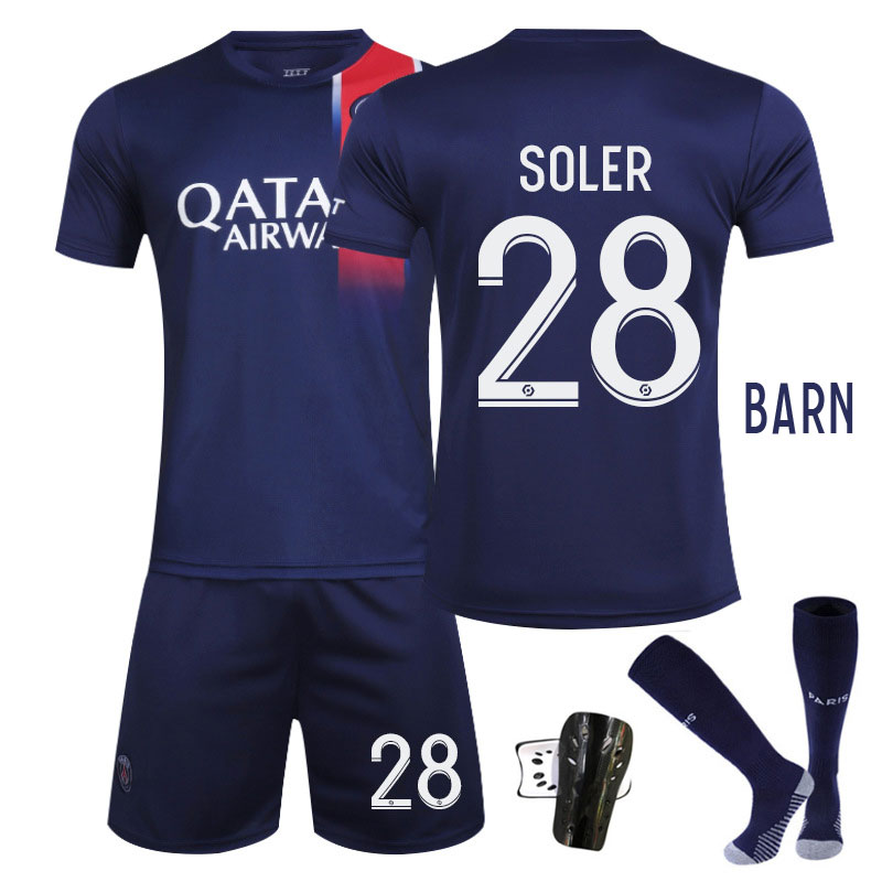 Barn PSG Fotballdrakter Paris Saint Germain 2023-24 Hjemmedrakt SOLER #28