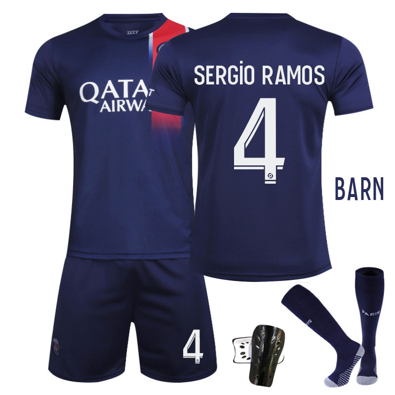 Barn PSG Fotballdrakter Paris Saint Germain 2023-24 Hjemmedrakt Sergio Ramos #4
