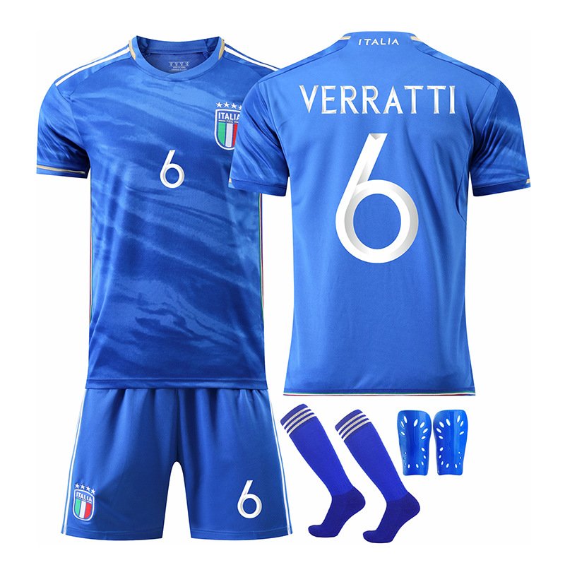 Italia Hjemmedraktsett 2023/24 Kortermet + Korte bukser Verratti #6