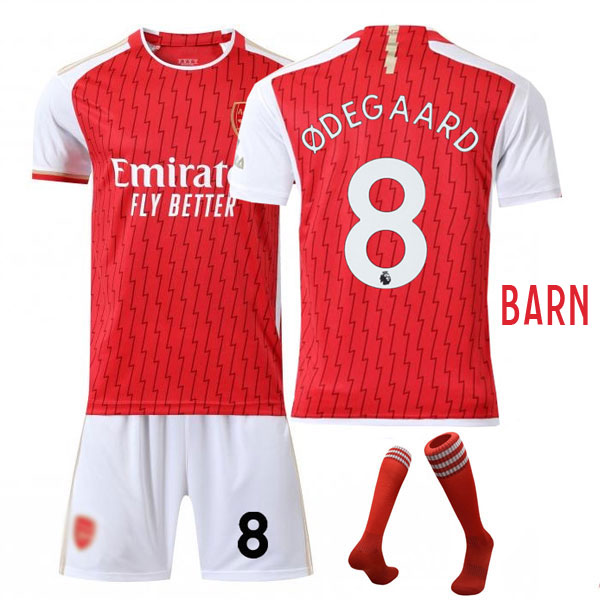 Ødegaard 8 Arsenal FC 2023-2024 Hjemmedrakt - Barn