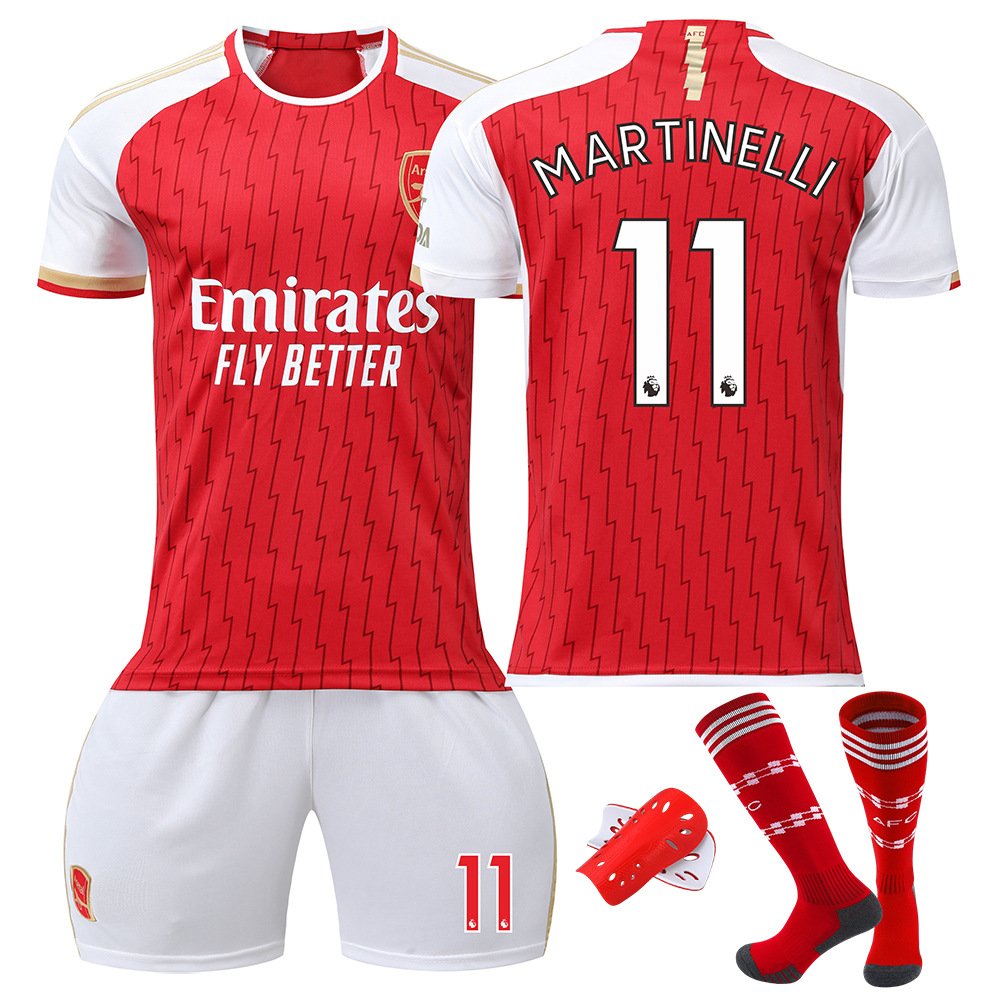 Arsenal Herre Hjemmedrakt 2023-2024 Rød Kortermet + Hvit Korte bukser Martinelli #11