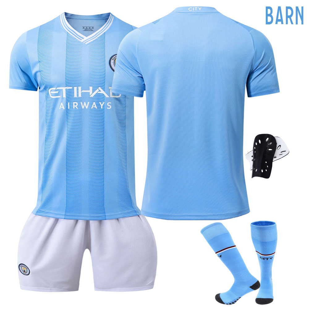 Billige Fotballdrakter Manchester City 2023/24 Barn Hjemmedrakt