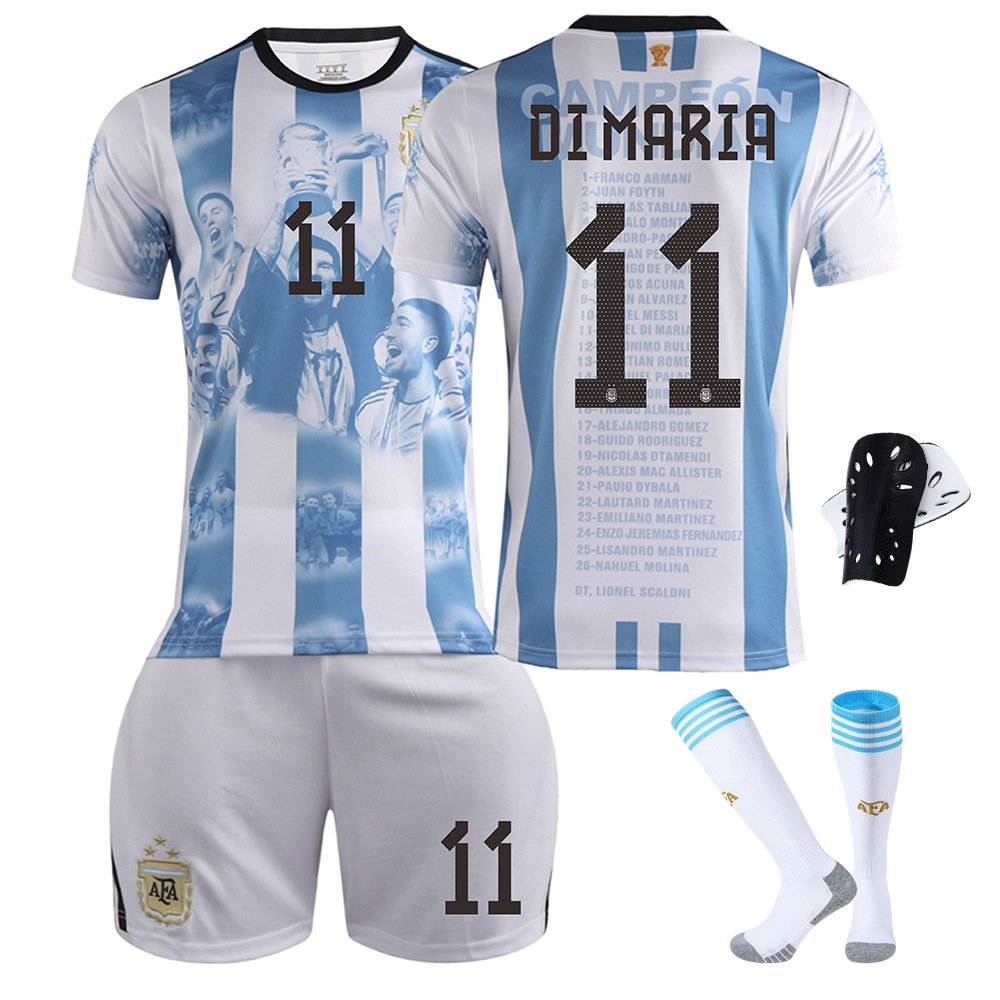 Di Maria #11 Argentina Campeón del Mundial de Qatar 2022 Kortermet + Korte bukser