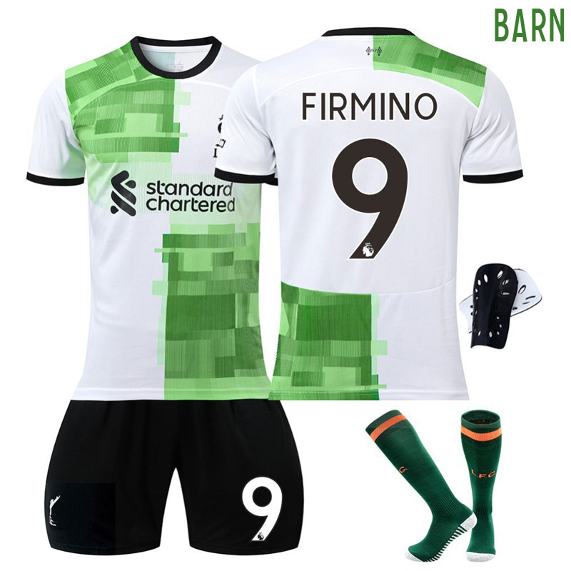 Firmino #9 Liverpool FC Bortedrakt 2023-24 Barn LFC Kortermet + Korte bukser til barn