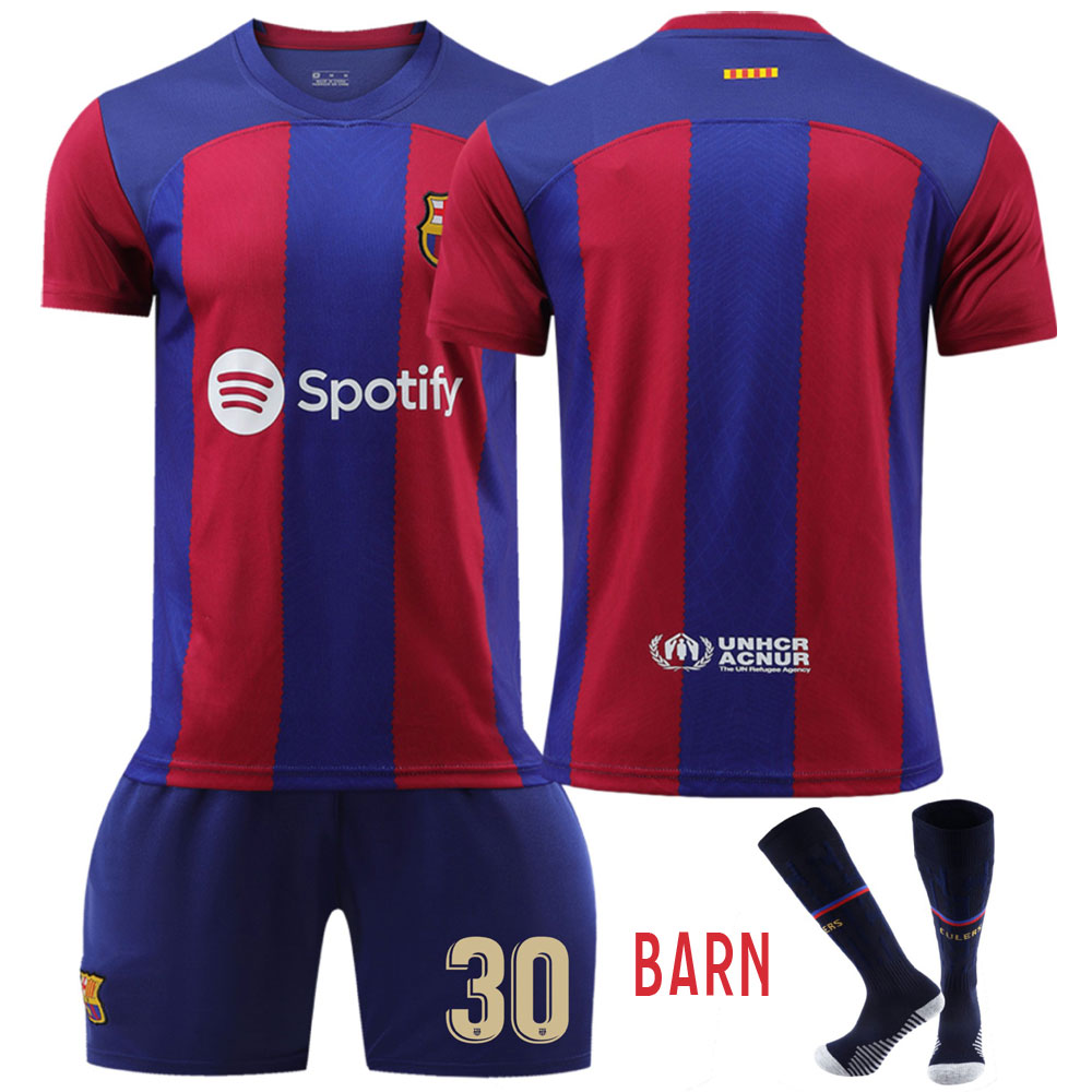 Kjøpe FC Barcelona Hjemmedrakt 2023-24 Dri-FIT fotballdrakt til barn