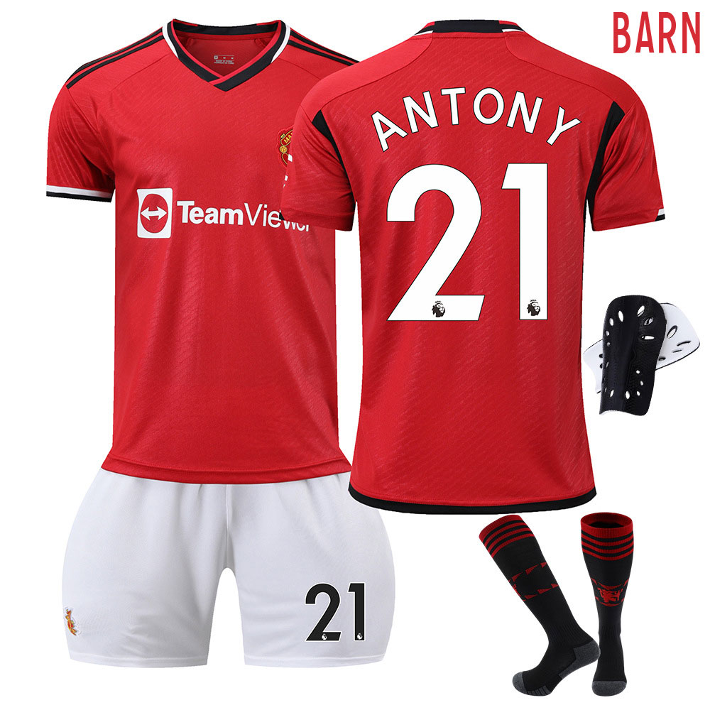 Kjøpe billige fotballdrakt Antony #21 Manchester United 2023/24 Hjemmedrakt til Barn