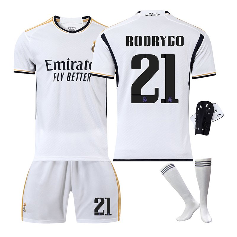 Real Madrid Hjemmedrakt 2023-2024 Herre Kortermet + Korte bukser Rodrygo #21