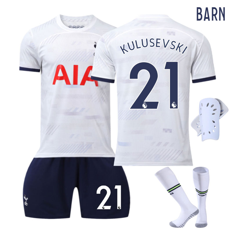 Tottenham Hotspur Barn Hjemmedrakt 2023-24 Kortermet + Korte bukser Kulusevski 21