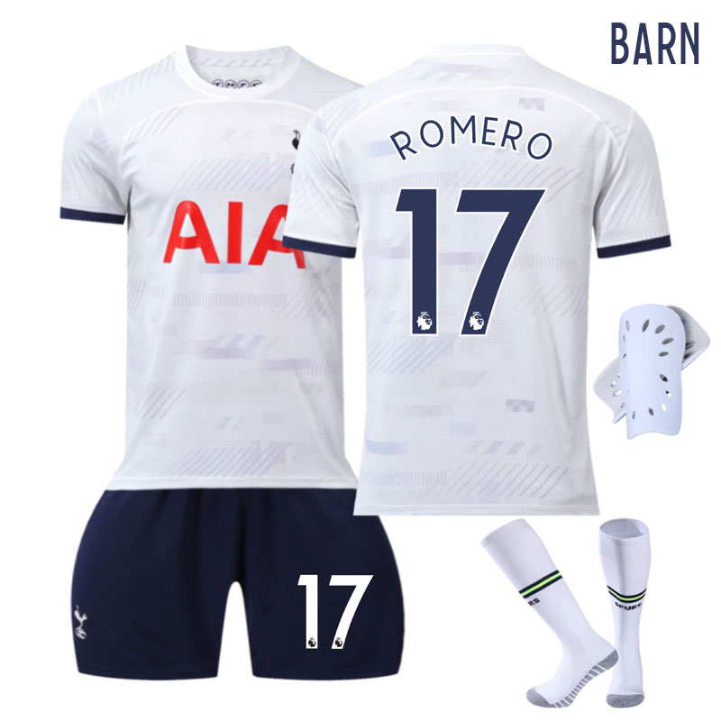 Tottenham Hotspur Barn Hjemmedrakt 2023-24 Kortermet + Korte bukser Romero 17