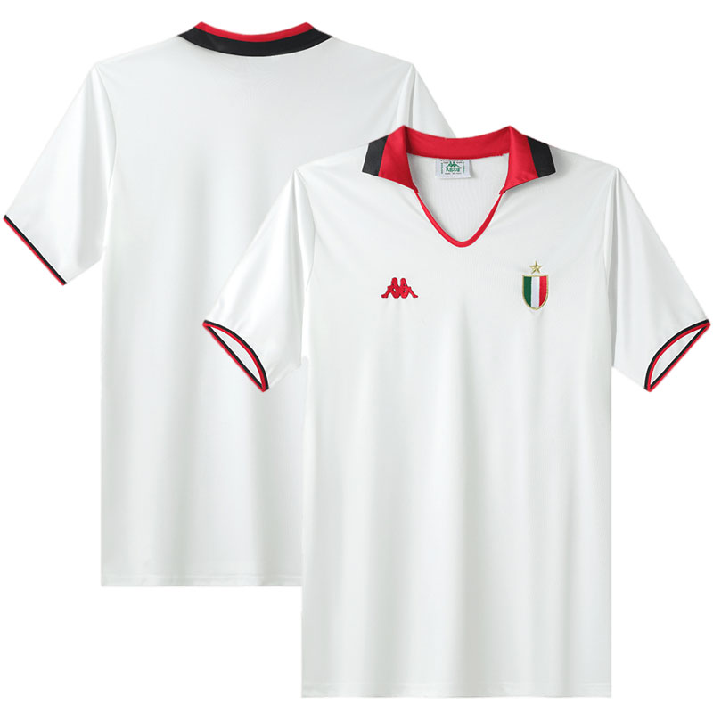 AC Milan 1988/89 Champions League Final Retro Kortermet Hvit - Herre