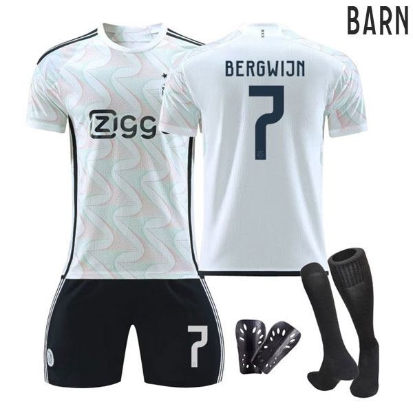 AFC Ajax Barn Bortedrakt 2023/24 Kortermet + Korte bukser Bergwijn #7