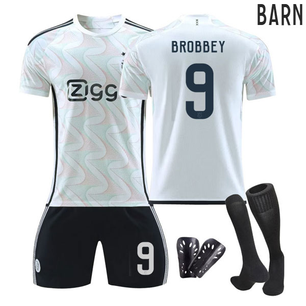 AFC Ajax Bortedrakt 2023-2024 Barn Kortermet + Korte bukser Brobbey #9