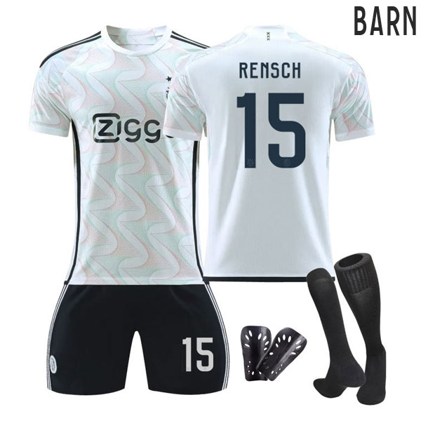 AFC Ajax Bortedrakt 2023/24 Barn Kortermet + Korte bukser Rensch #15