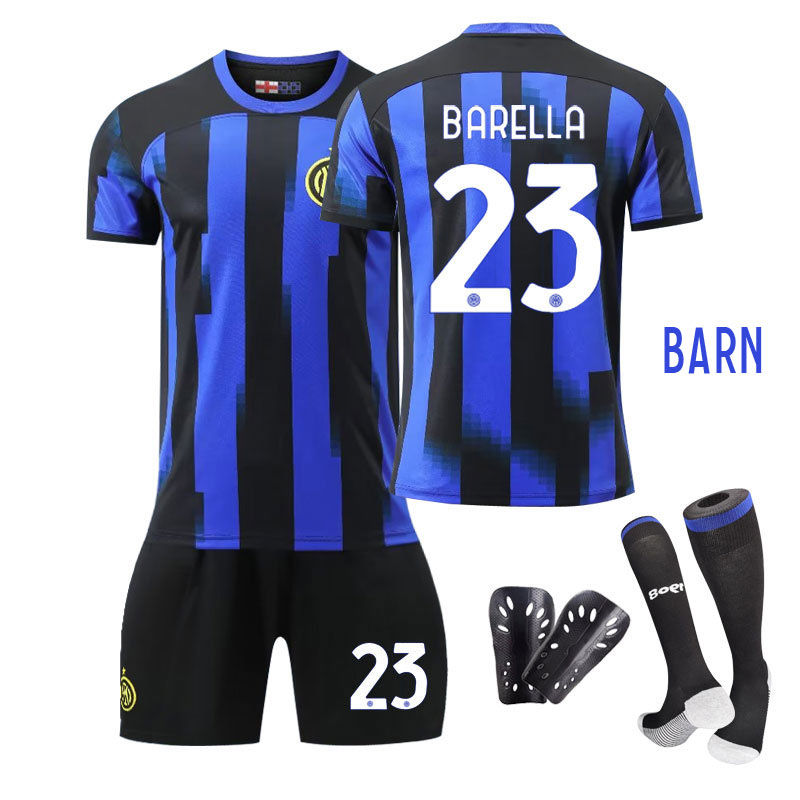 BARELLA #23 Inter Milan Hjemmedrakt 23/24 Kortermet + Korte bukser Barn