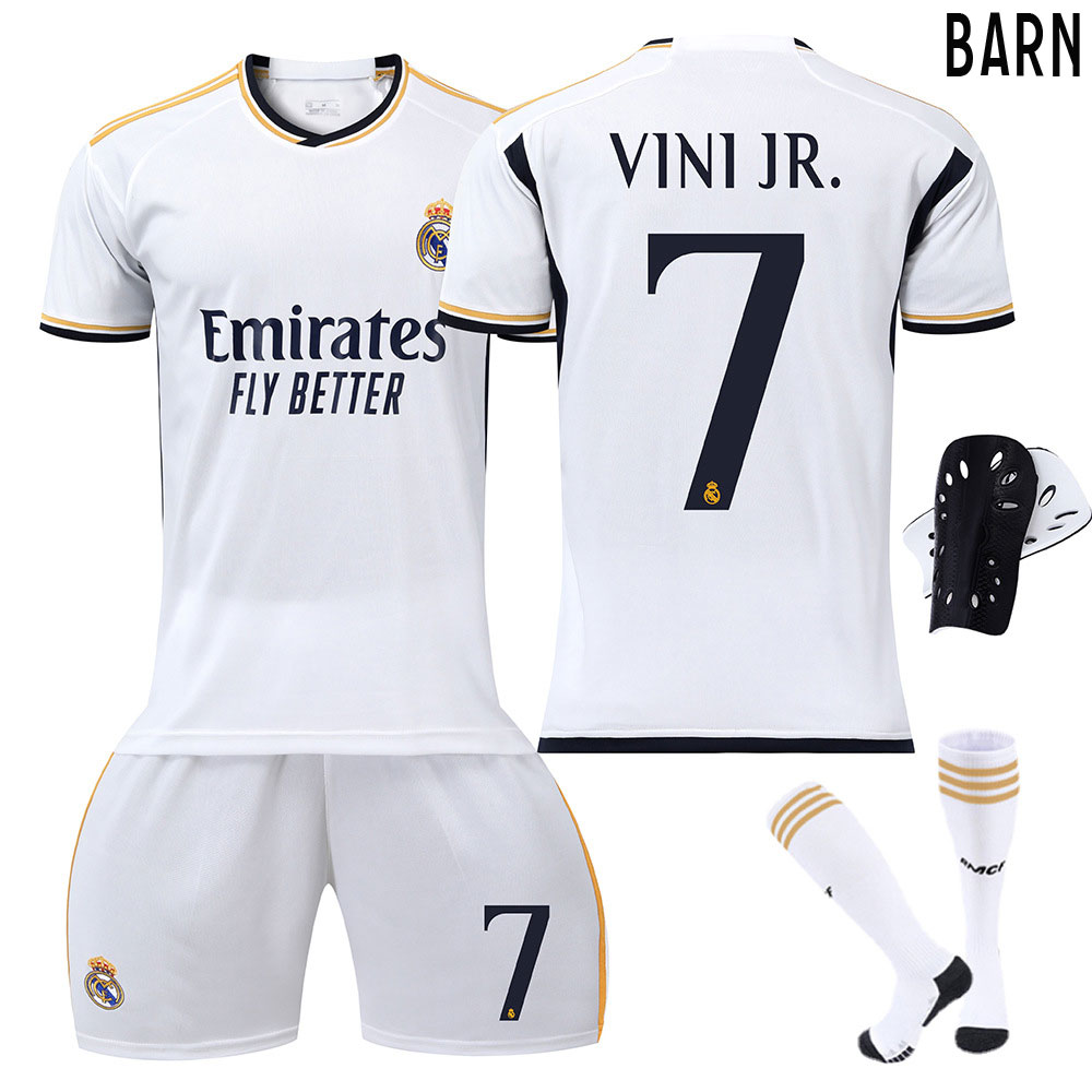 Barn Real Madrid Hjemmedrakt 2023/24 Kortermet + Korte bukser Vini Jr 7