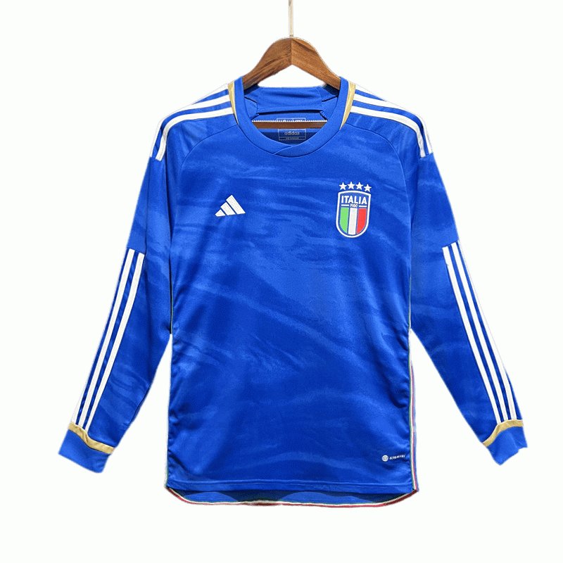 Billige Fotballdrakt Italia Hjemmedrakt 2023-2024 Blå Langermet - Herre