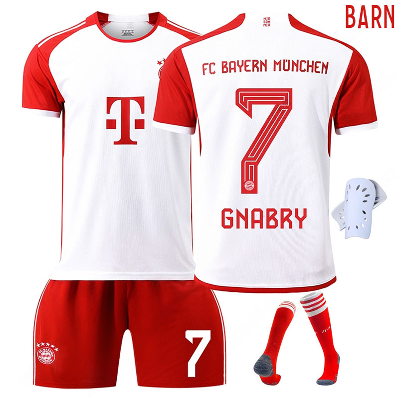 Billige Fotballdrakter Gnabry #7 FC Bayern München Barn Hjemmedrakt 2023-24