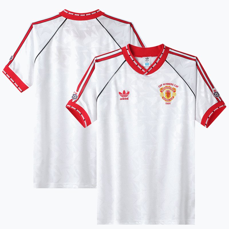 Billige Fotballdrakter Manchester United 1991 CUP WINNERS CUP Final Retro Kortermet - Herre