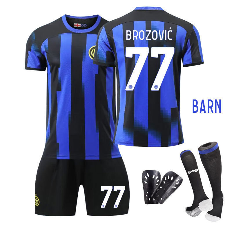 Brozović #77 Inter Milan Hjemmedrakt 2023-2024 Kortermet + Korte bukser Barn
