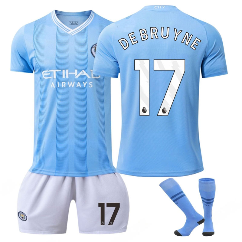 De Bruyne 17 Manchester City Hjemmedrakt 2023-2024 Herre Kortermet + Korte bukser