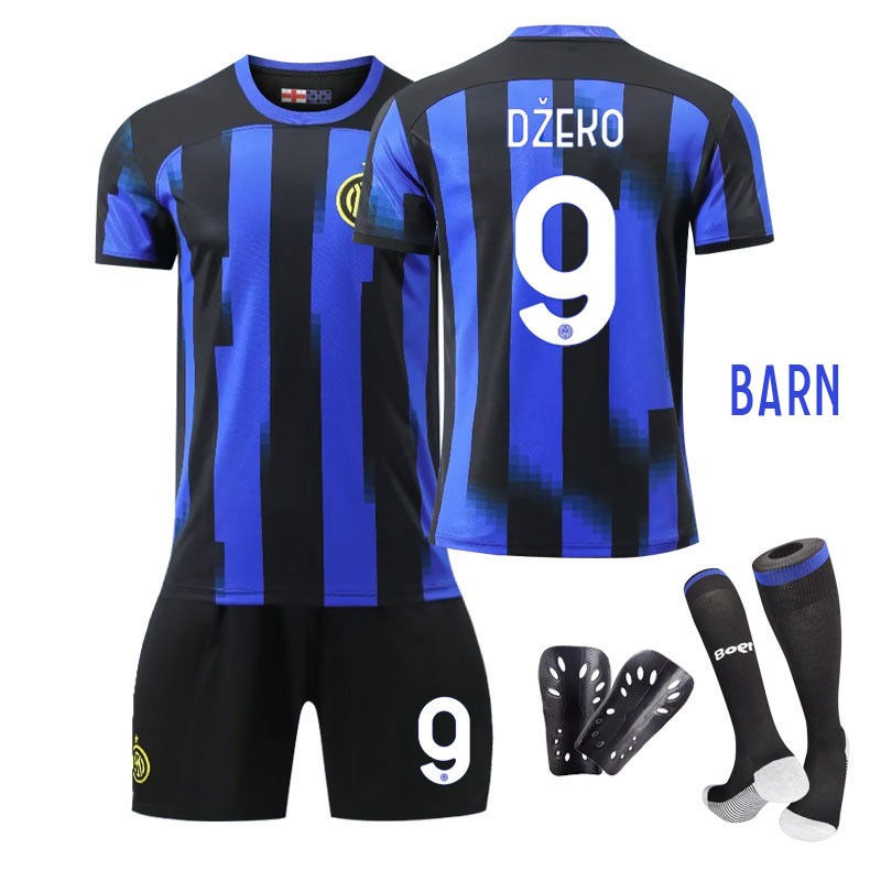 Džeko 9 Inter Milan Hjemmedrakt 2023/24 Barn Kortermet + Korte bukser