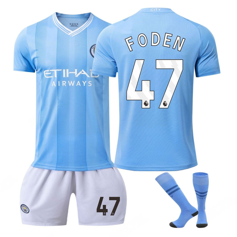 Foden #47 Manchester City Herre Hjemmedrakt 2023/24 Kortermet + Korte bukser