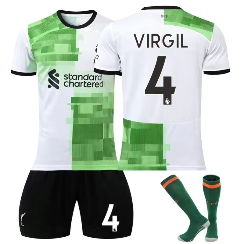 Fotballdrakter Liverpool Virgil 4 Bortedrakt 2023-2024 Herre Kortermet + Korte bukser