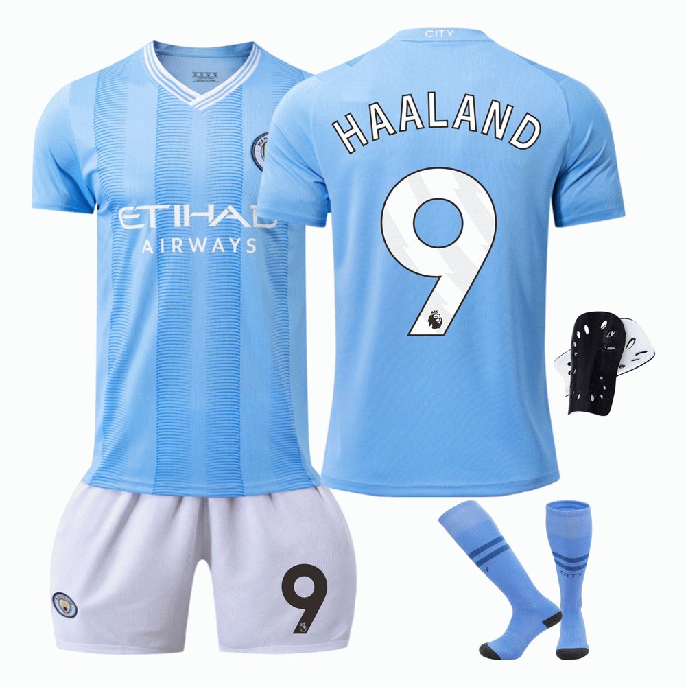 Fotballdrakter Manchester City 2023/24 Hjemme Draktsett Barn - Haaland #9