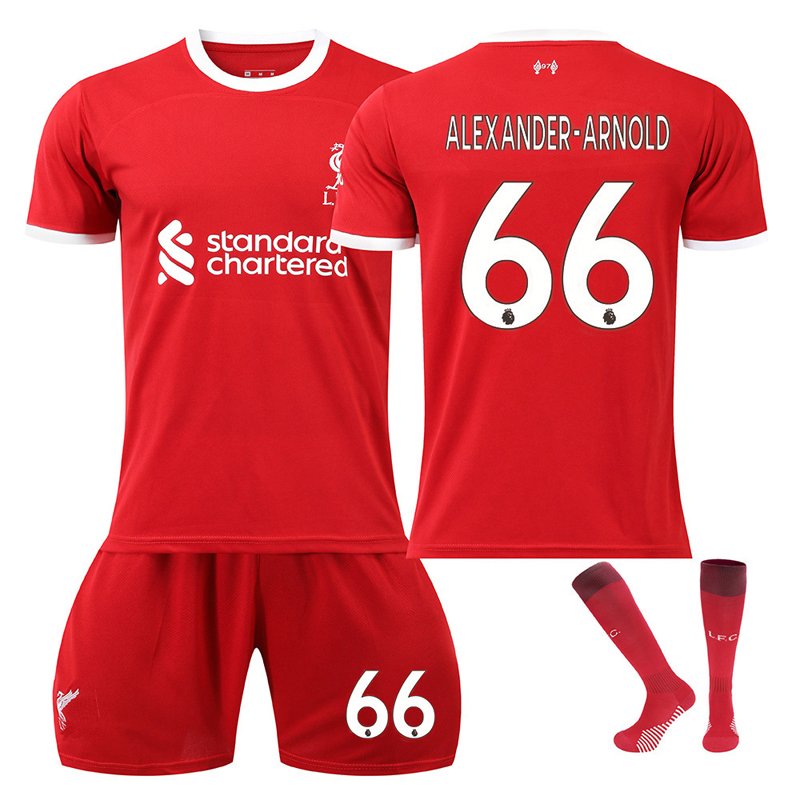 Herre Fotballdrakter Liverpool ALEXANDER-ARNOLD #66 Hjemmedrakt 2023/24 Kortermet + Korte bukser