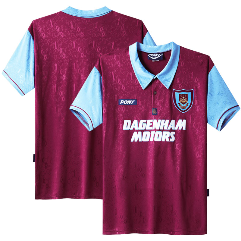 Herre West Ham FC Hjemmedrakt 1995-1997 Kortermet Retro Fotballdrakter