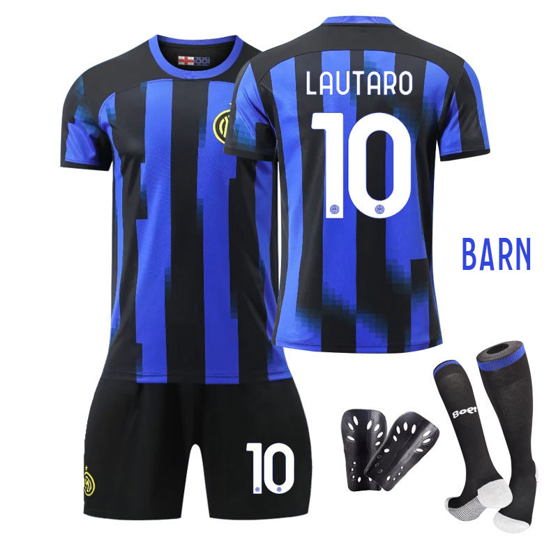 Inter Milan Barn Hjemmedrakt 2023/24 Kortermet + Korte bukser Lautaro 10