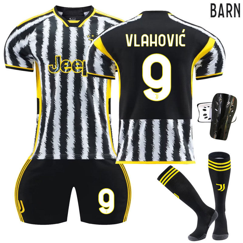 Juventus Hjemmedrakt 2023/24 Barn Kortermet + Korte bukser Vlahović #9