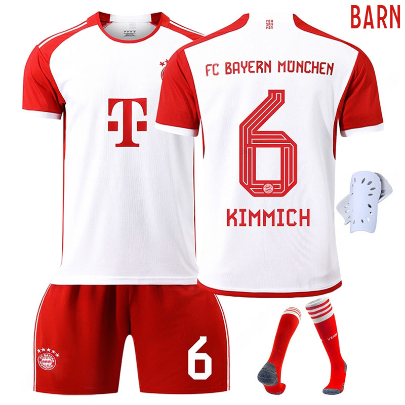 Kjøpe Fotballdrakt FC Bayern München Barn Hjemmedrakt 2023/24 Kortermet + Korte bukser KIMMICH #6