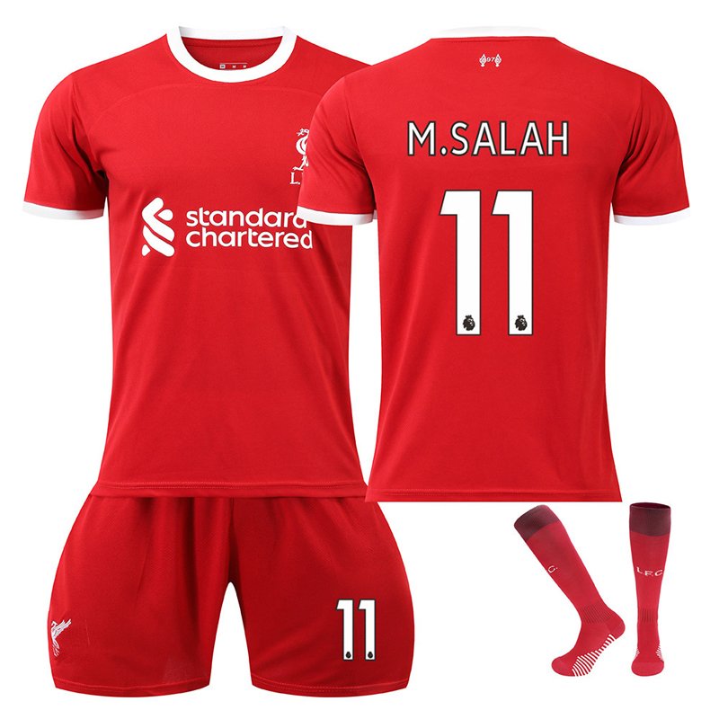 M.SALAH #11 Liverpool FC Hjemmedrakt 2023-24 Herre Kortermet + Korte bukser
