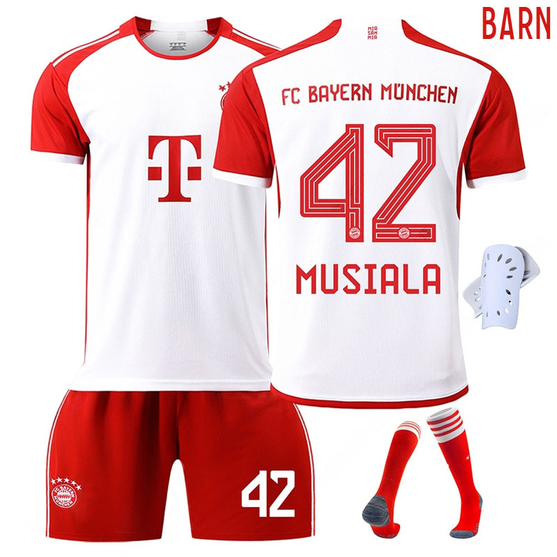 MUSIALA #42 FC Bayern München Hjemmedrakt 2023/24 Barn Kortermet + Korte bukser