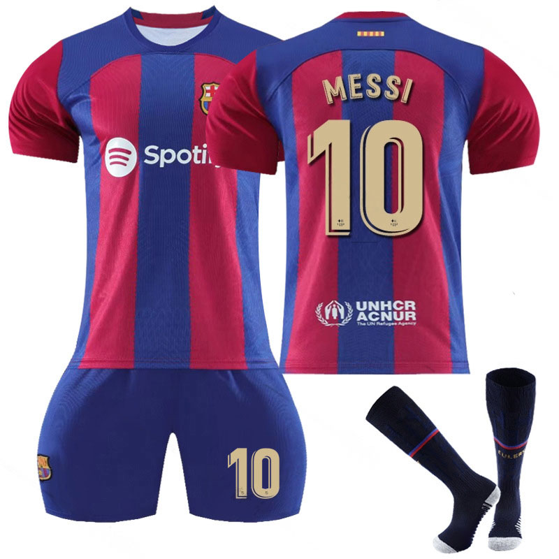 Messi #10 FC Barcelona Herre Hjemmedrakt 2023/24 Kortermet + Korte bukser