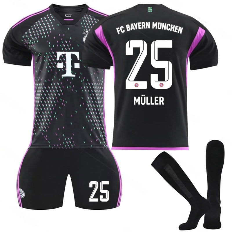 Müller #25 FC Bayern München Bortedrakt 2023/24 Herre Kortermet + Korte bukser