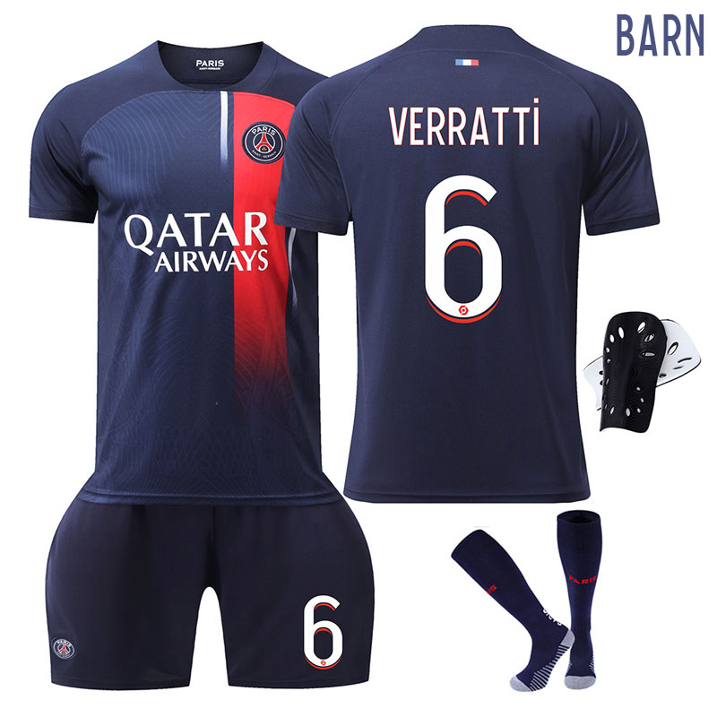 Paris Saint Germain Hjemmedrakt 23-24 Barn Kortermet + Korte bukser VERRATTI #6